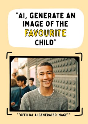 AI, Generate An Image Of The Favourite Child Photo Upload Card