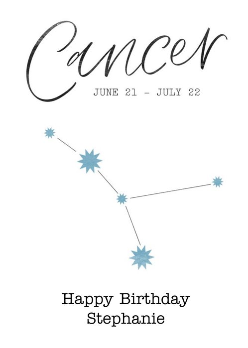 Cancer Zodiac Sign Birthday Card