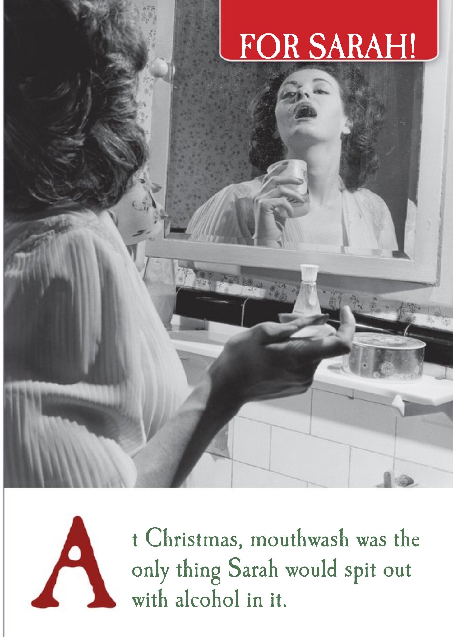 Moonpig Spit Out Mouthwash Funny Retro Christmas Card Ecard
