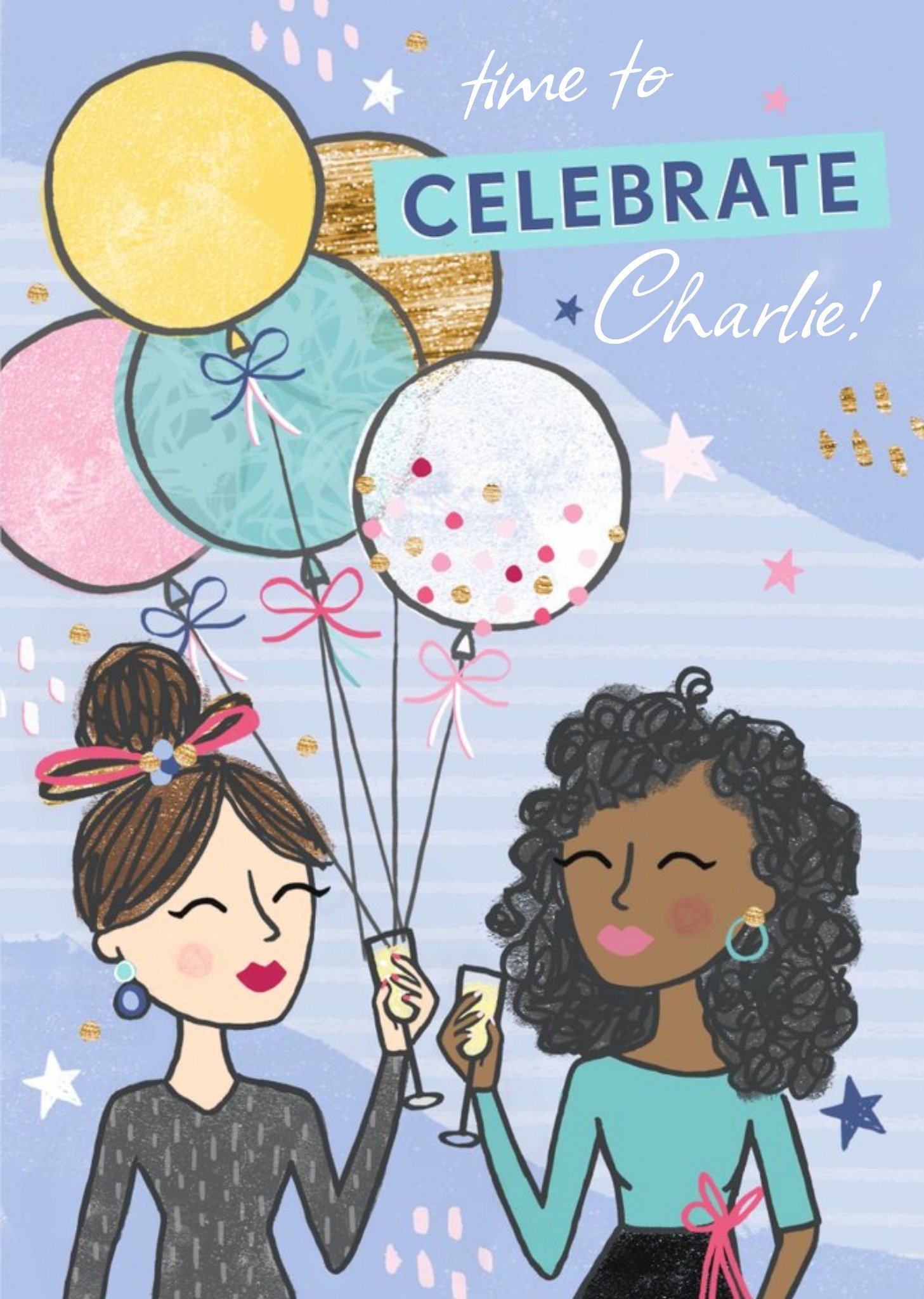 Moonpig Celebration Birthday Ballons Party Themed Birthday Card, Large