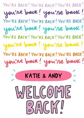 Angela Chick Fun Typographic Welcome Back Card