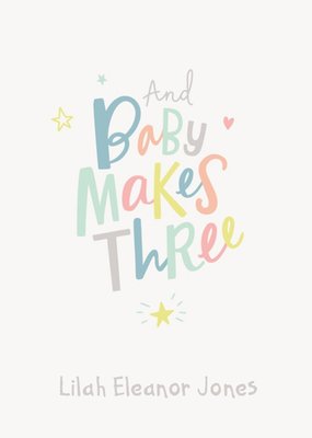  Cute Colourful Lettering New Baby Arty Male Female Card 