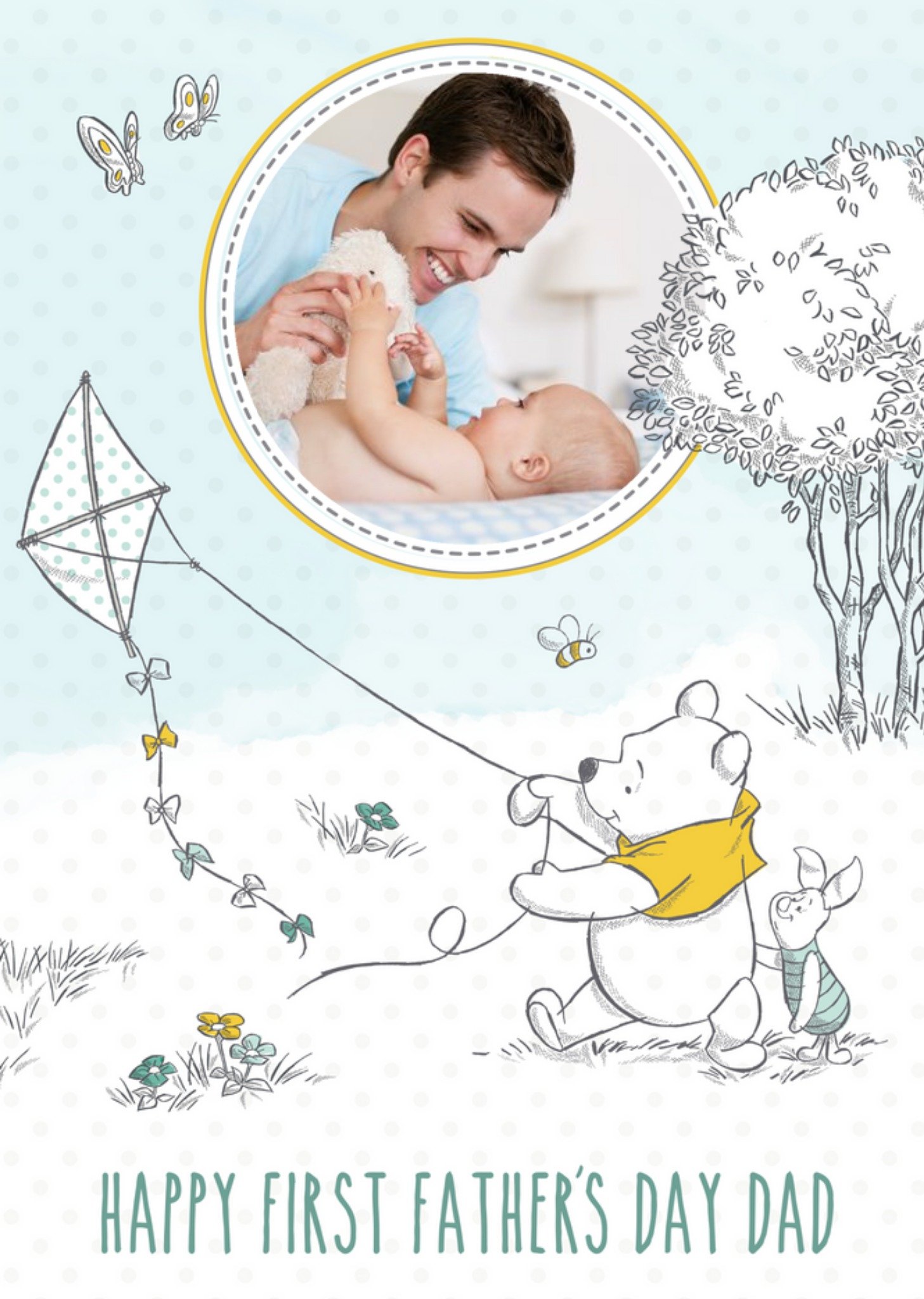 Disney Winnie The Pooh Happy First Father's Day Card Ecard