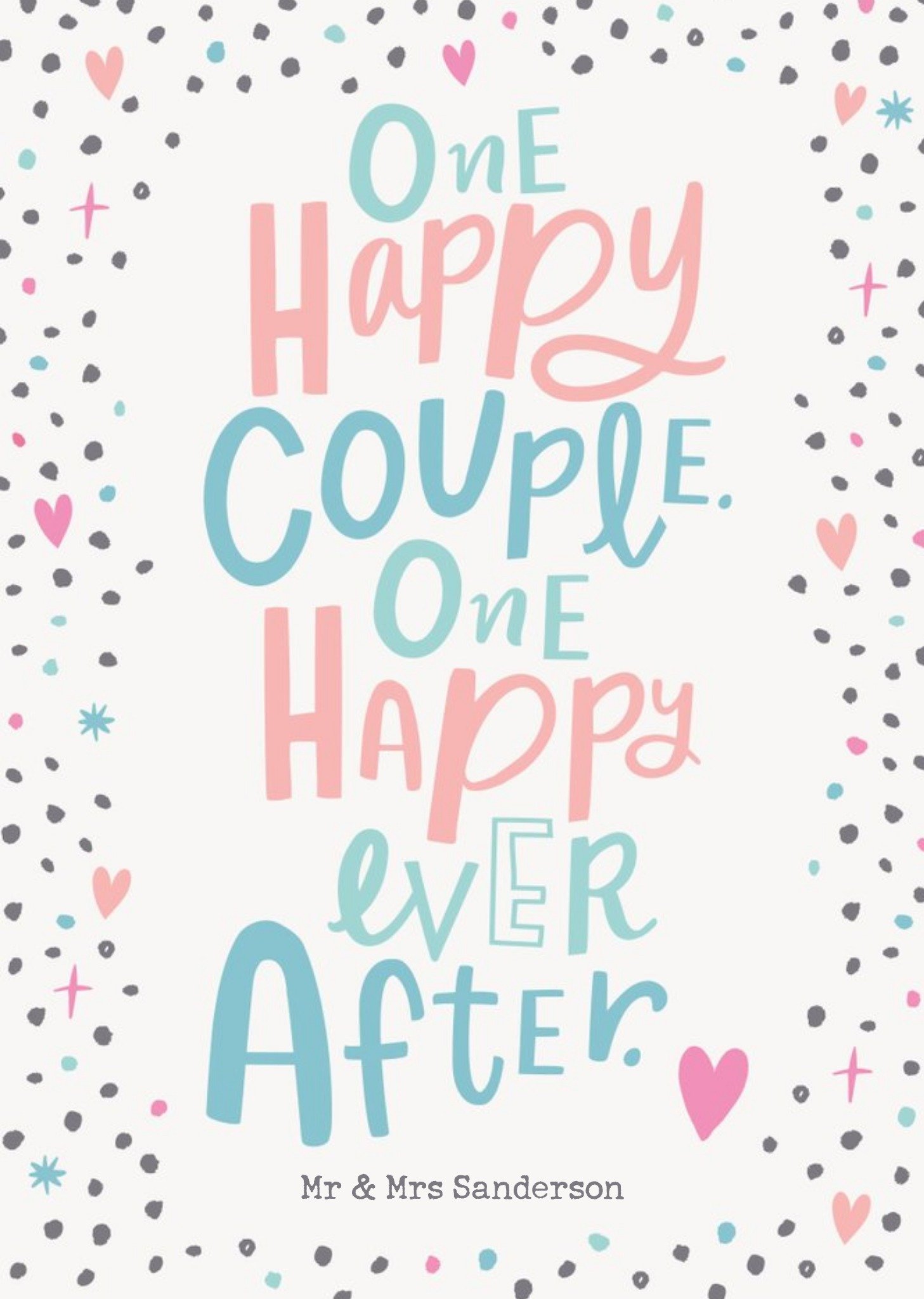 Moonpig Cute Typographic Happy Ever After Wedding Congratulations Card, Large