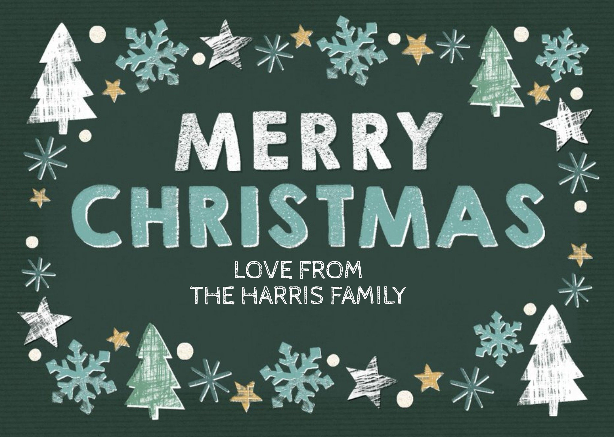 Love From The Family Merry Christmas Card Ecard