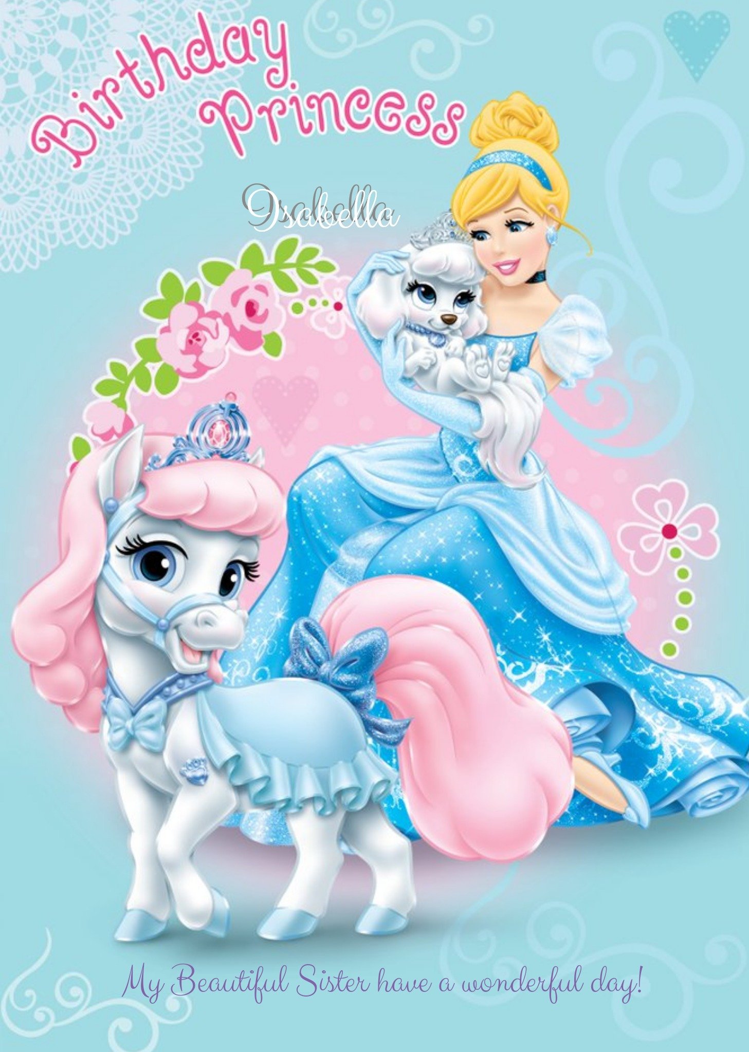 Disney Cinderella Personalised Birthday Princess Card Ecard