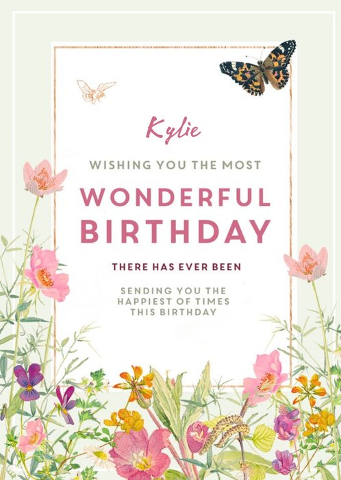 Edwardian Lady Floral Most Wonderful Birthday Card