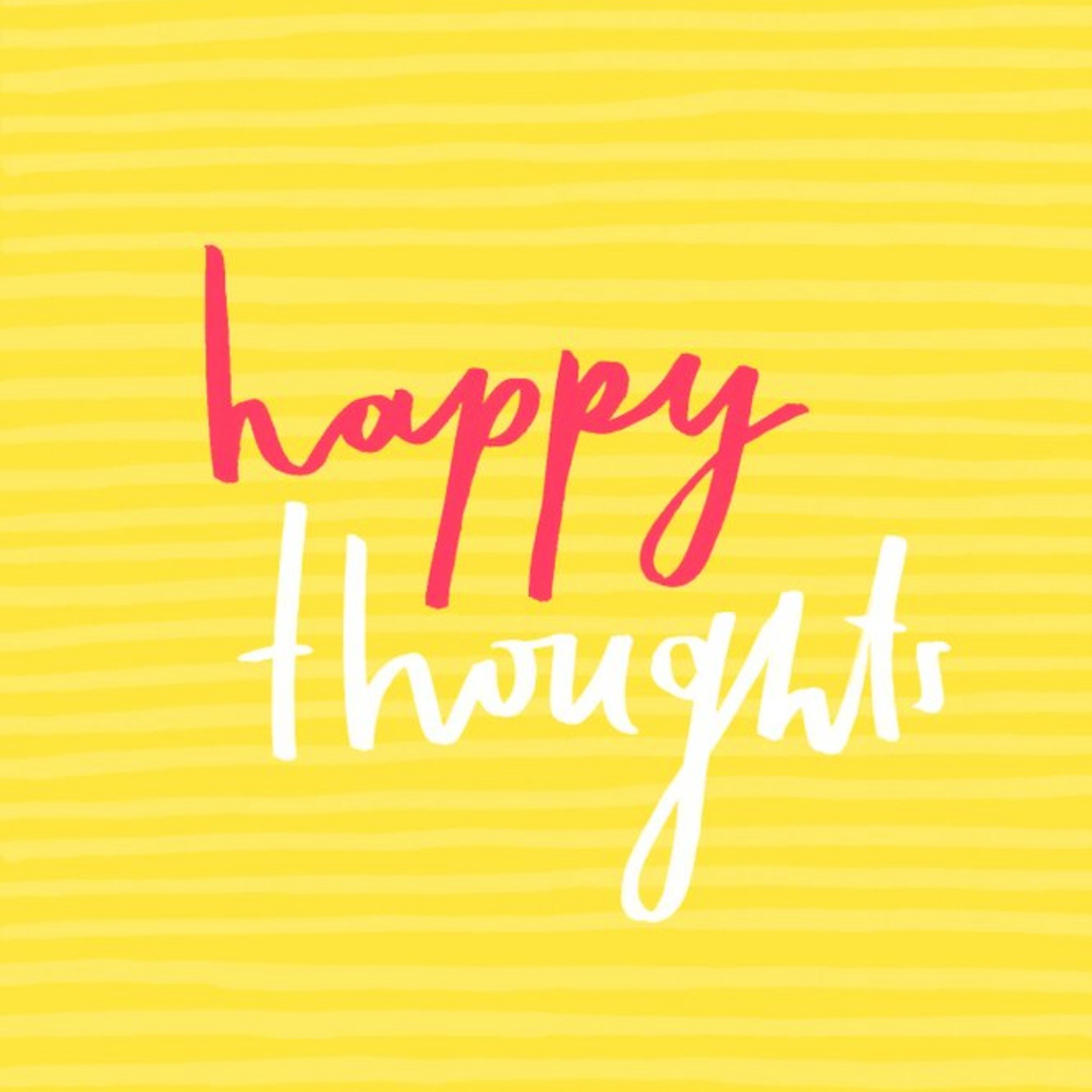Moonpig Bright Yellow Happy Thoughts Card, Large