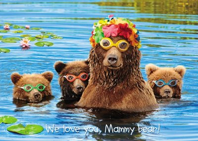 We Love you Mammy Bear - Photographic Mother's Day Card - Bear Family