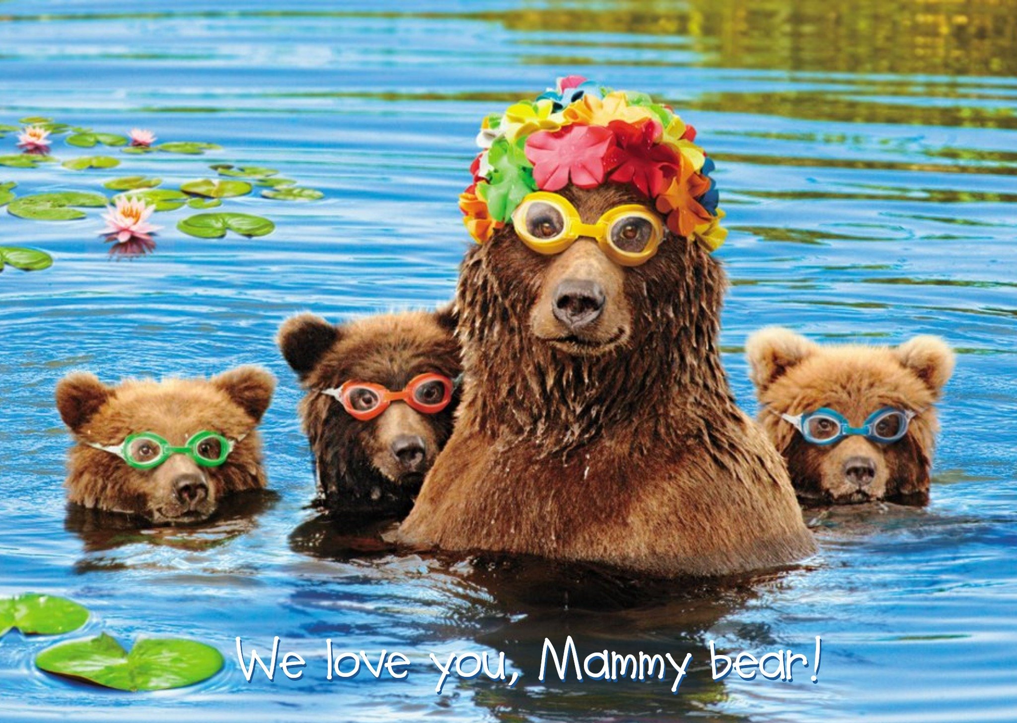Moonpig We Love You Mammy Bear - Photographic Mother's Day Card - Bear Family, Large