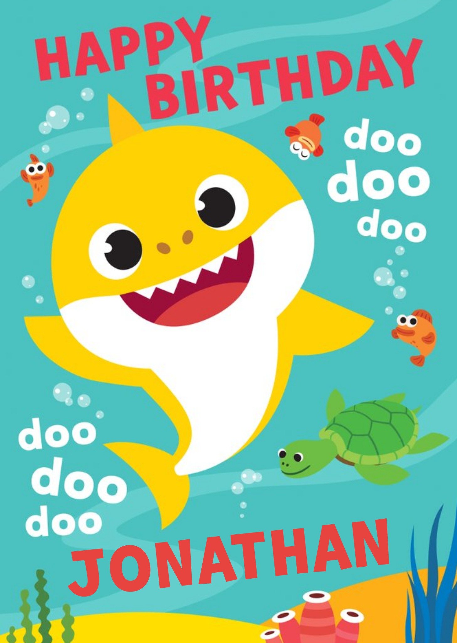 Baby Shark Song Kids Happy Birthday Card