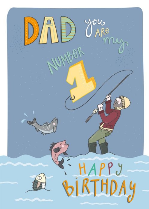 95th Dad Fly Fishing Birthday Card Milo's Gallery – Hunts England
