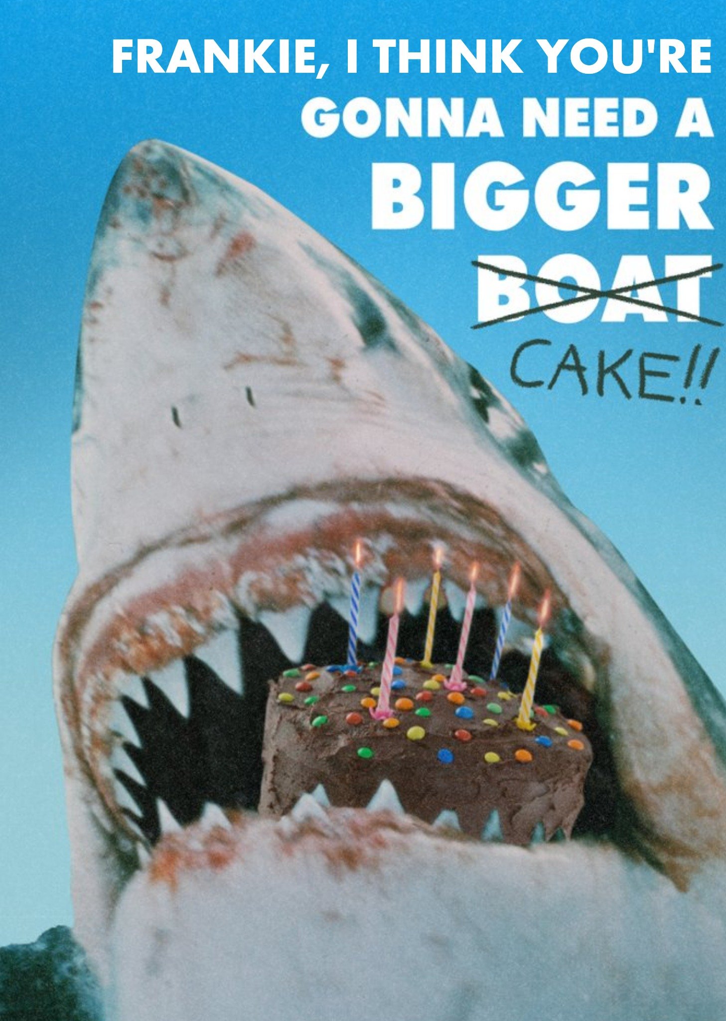Moonpig Jaws Quote You're Gonna Need A Bigger Boat Birthday Card - Universal, Large