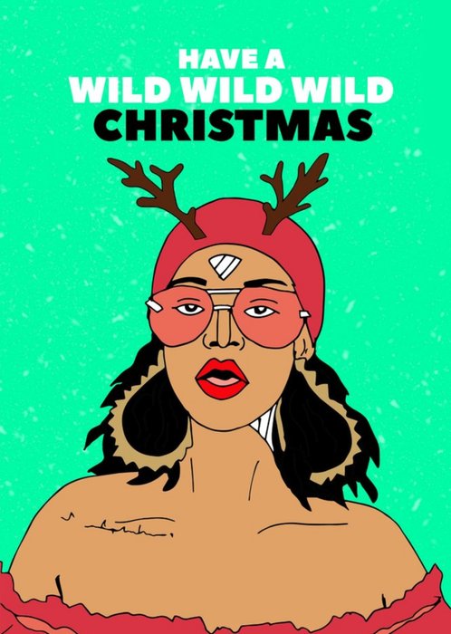 Illustration Have A Wild Wild Wild Christmas Card
