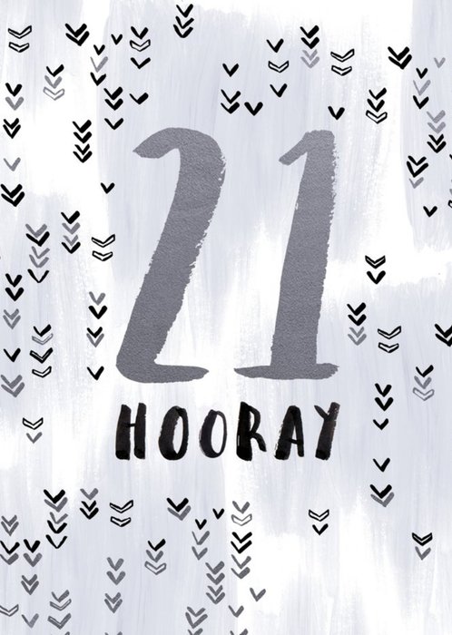 21 Hooray Monochrome Birthday Card