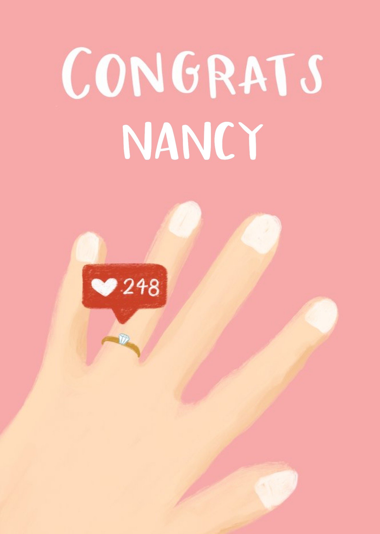 Moonpig Lucy Maggie Congratulations On Your Engagment Instagram Social Media Likes Card Ecard