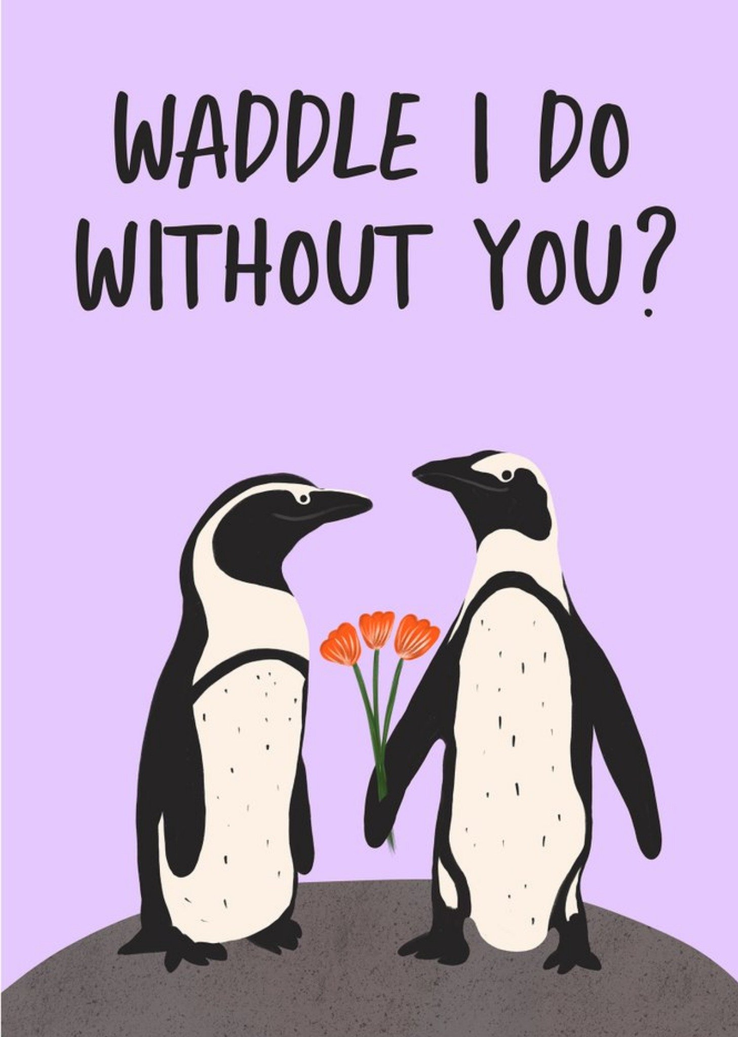 Gabi And Gaby Illustrated Penguin Cute Love Valentines Card Ecard