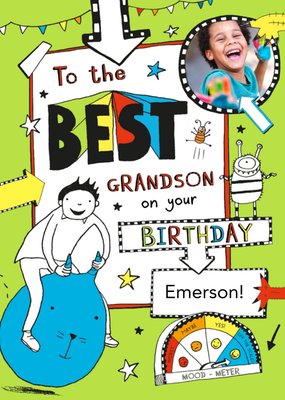 Tom Gates Best Grandson Photo Upload Birthday Card