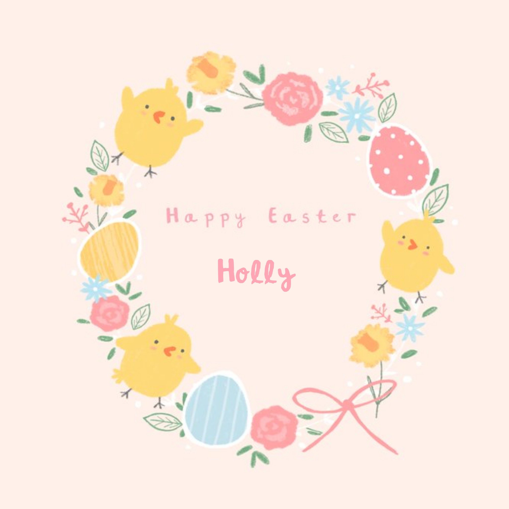 Cute Illustrated Easter Chicks Happy Easter Card, Square