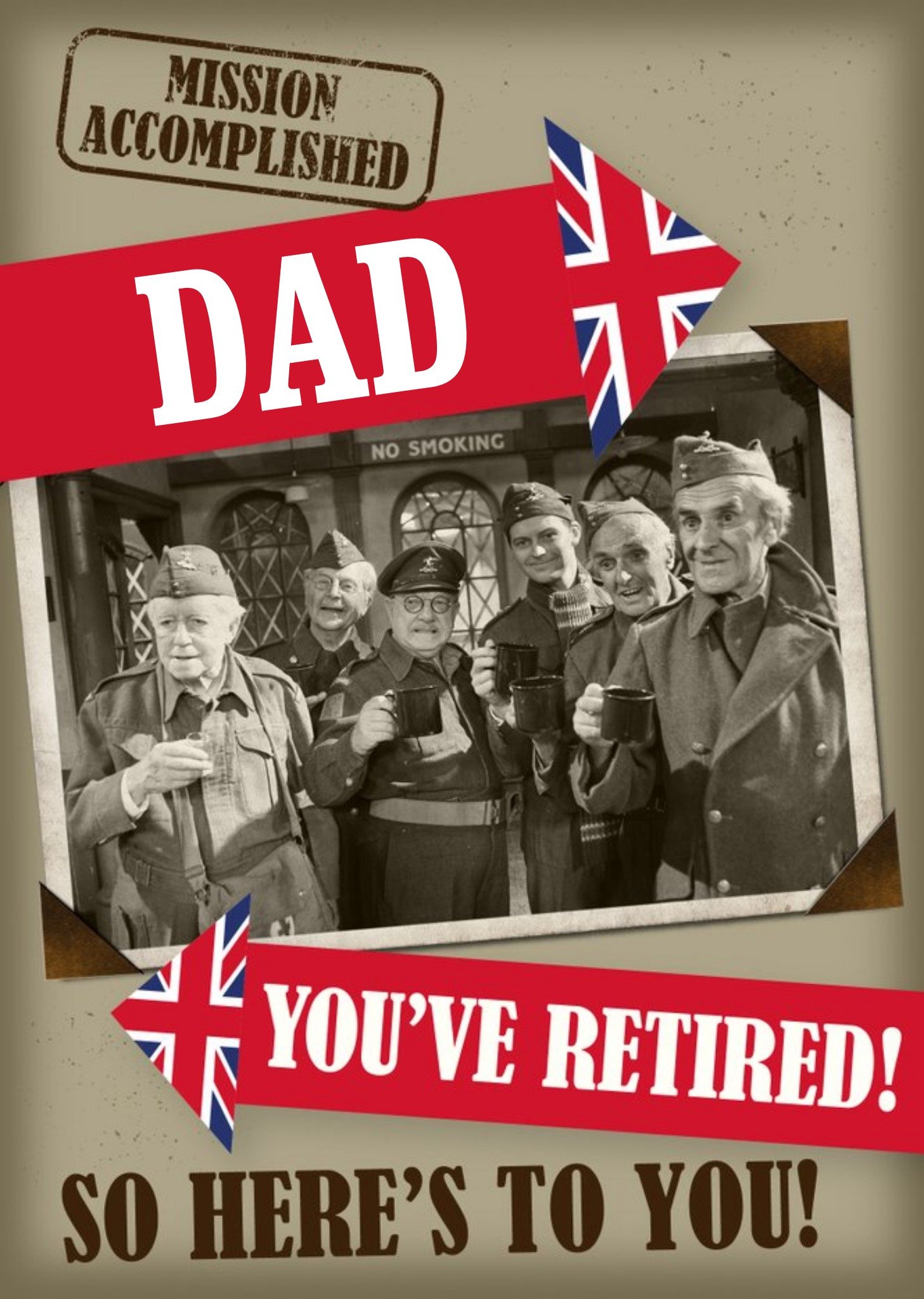 Retro Humour Dad's Army Photo Upload Retirement Card Ecard