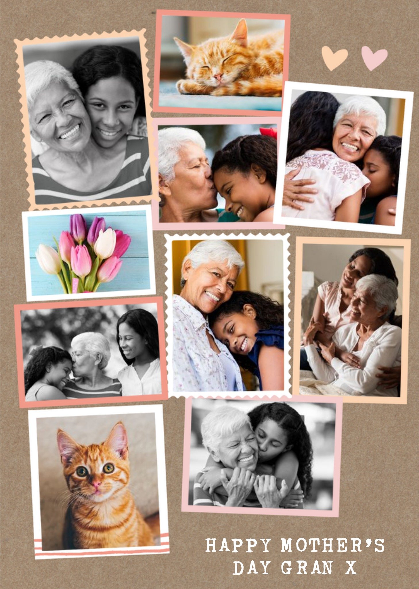 Modern Photo Upload Collage Happy Mothers Day Gran Card Ecard