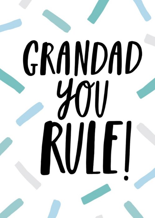 Grandad You Rule Confetti Card