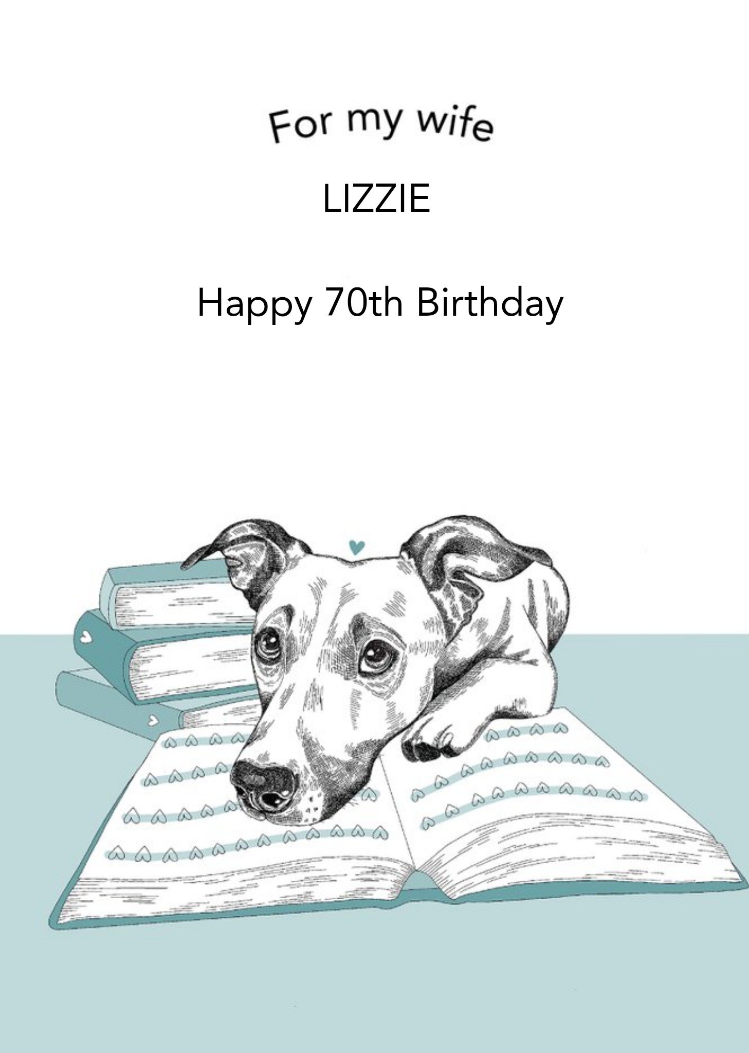 Blueterrier Dog Illustrated Book Lover Birthday Card Ecard