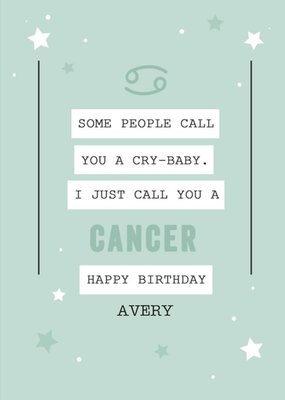 Cancer Zodiac Birthday Card