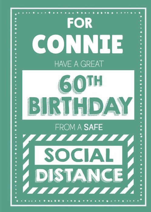 Jam and Toast Have A Great 60th Brirthday From A Safe Social Distance Card