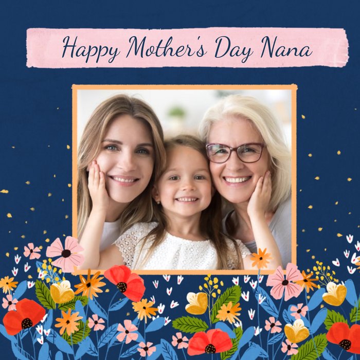 Happy Mummys Day Nana Photo Upload Mothers Day Card