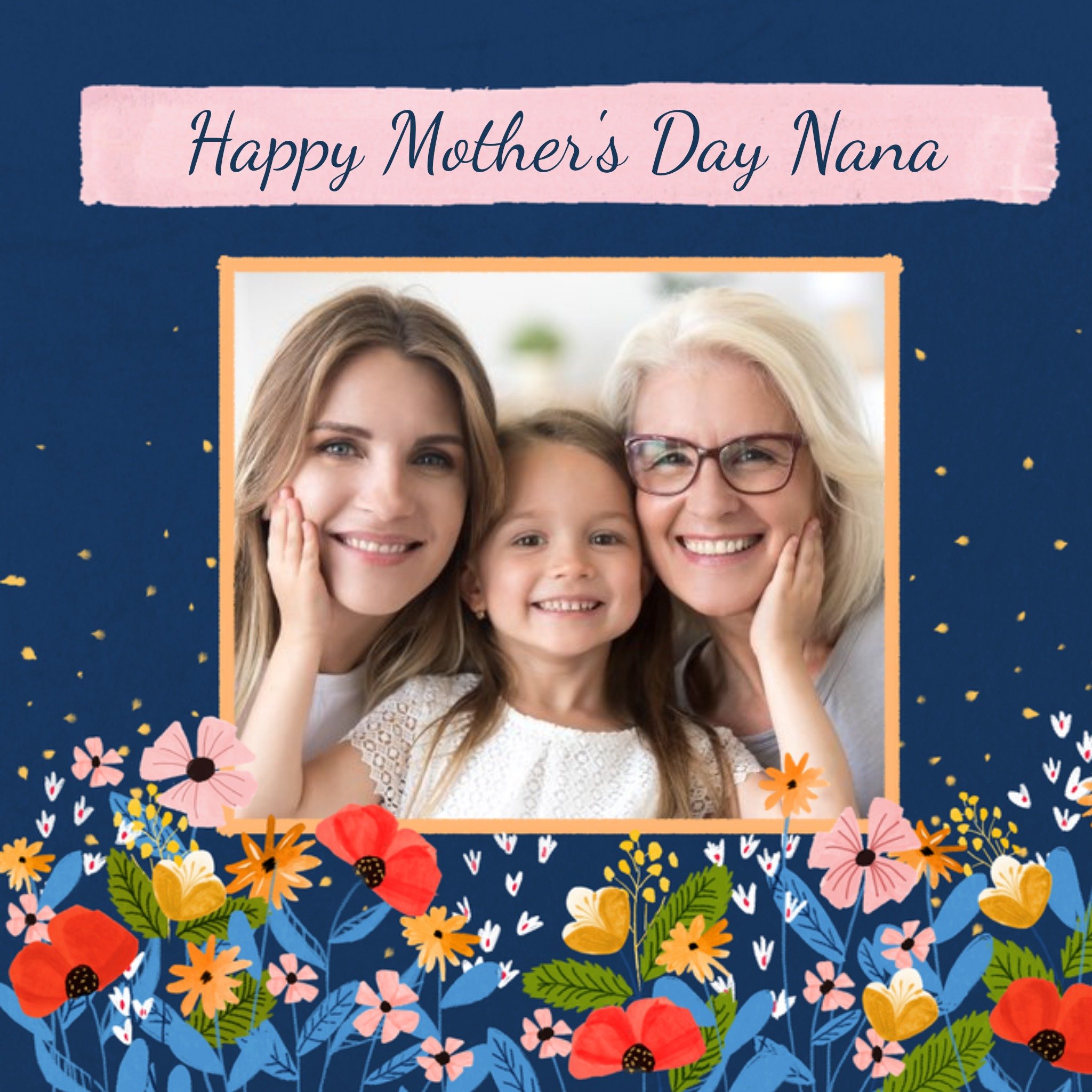 Moonpig Happy Mummys Day Nana Photo Upload Mothers Day Card, Large