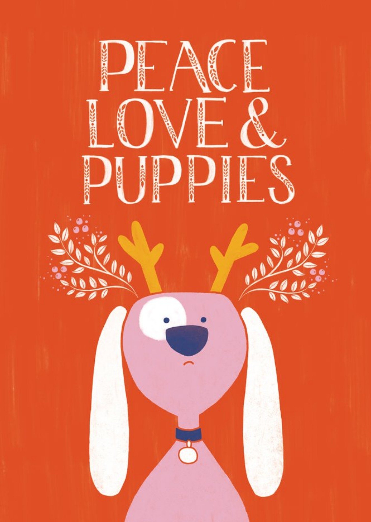 Cardy Club Peace Love Puppies Card, Large