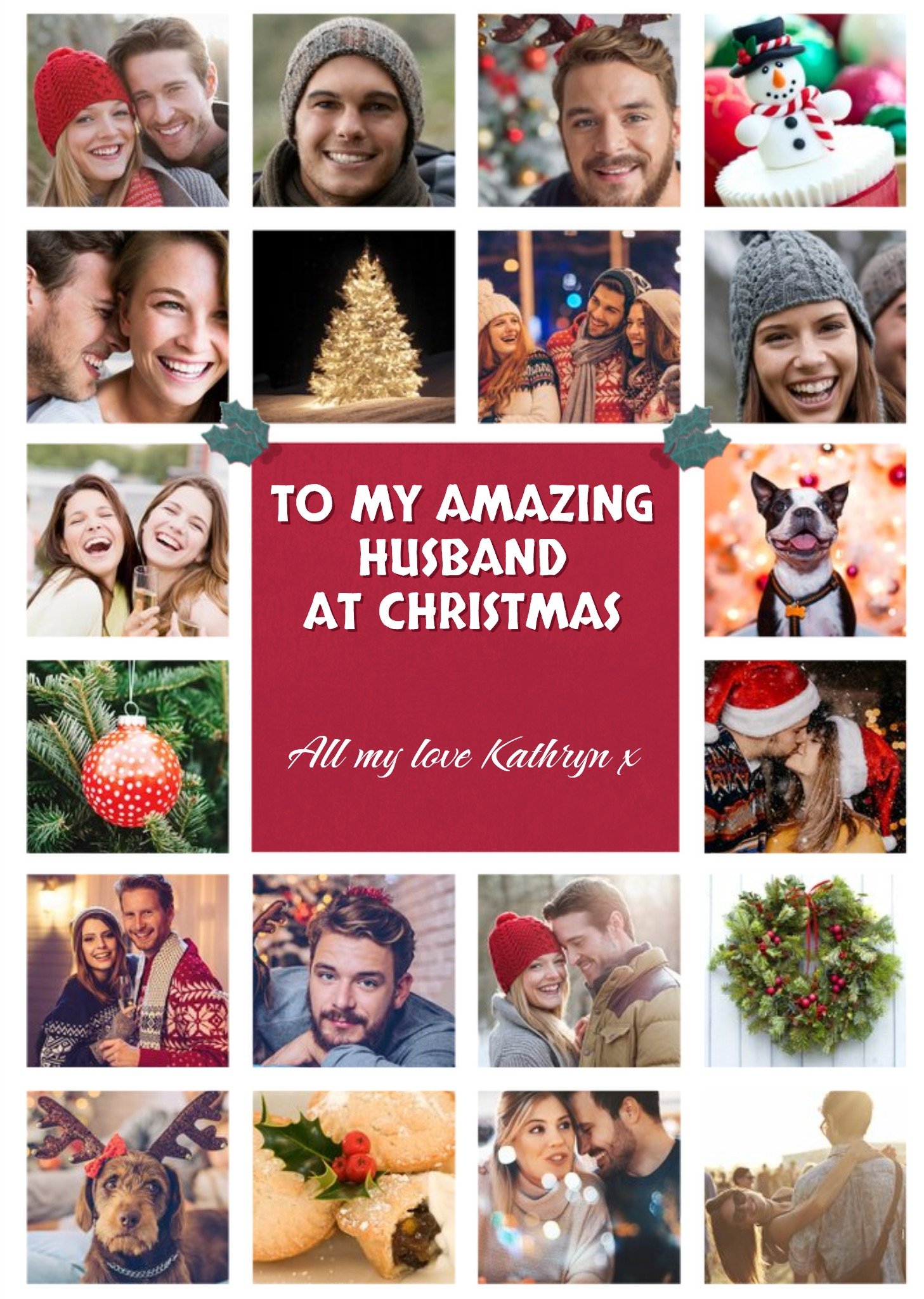 Multiple Photo Upload Christmas Card For Husband Ecard