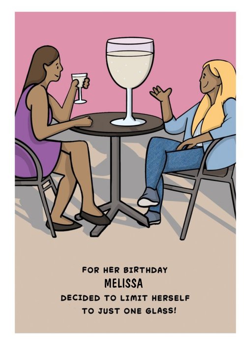 Humorous Large Glass Birthday Card 