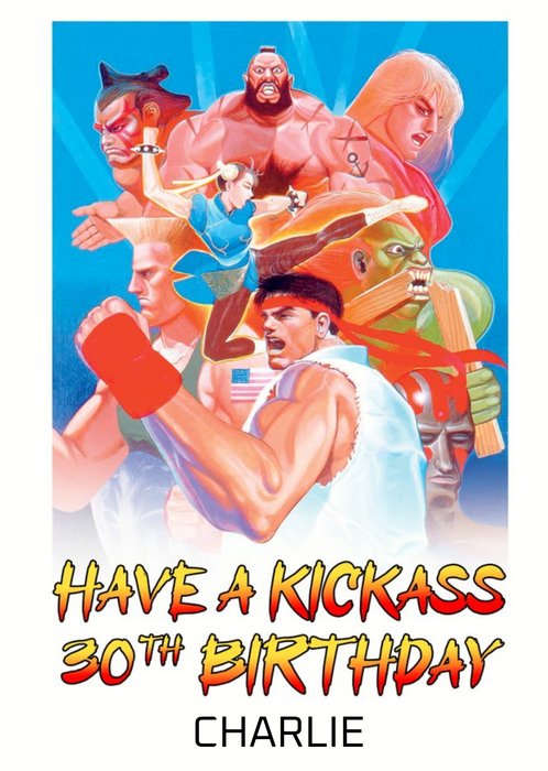 Street Fighter II Kickass 30th Birthday Card