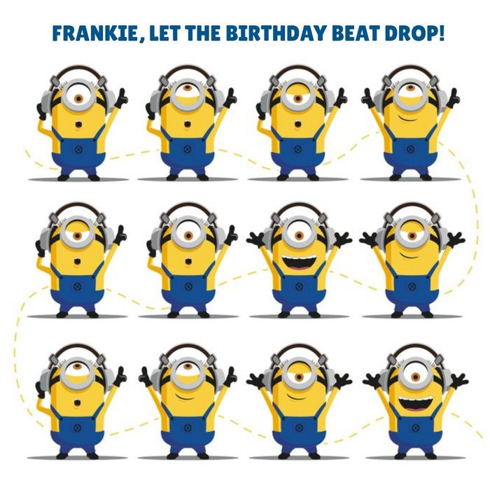 Despicable Me Minions Let The Birthday Beat Drop Birthday Card