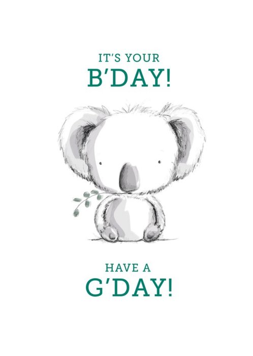Double Pea Design Koala Bear  Pun Birthday Card
