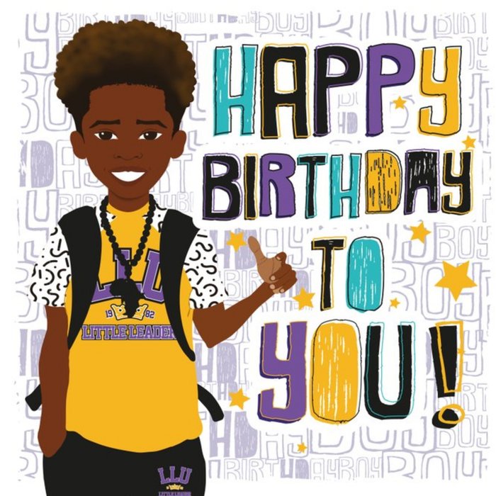 Happy Birthday To You Black Boy Card