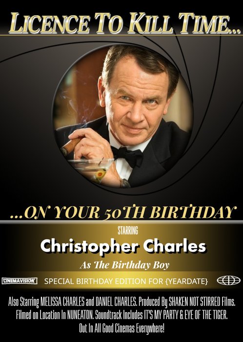 License To Kill Time Movie Personalised Photo Upload Birthday Card
