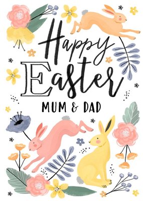 Okey Dokey Cute Happy Easter Card for Mum And Dad