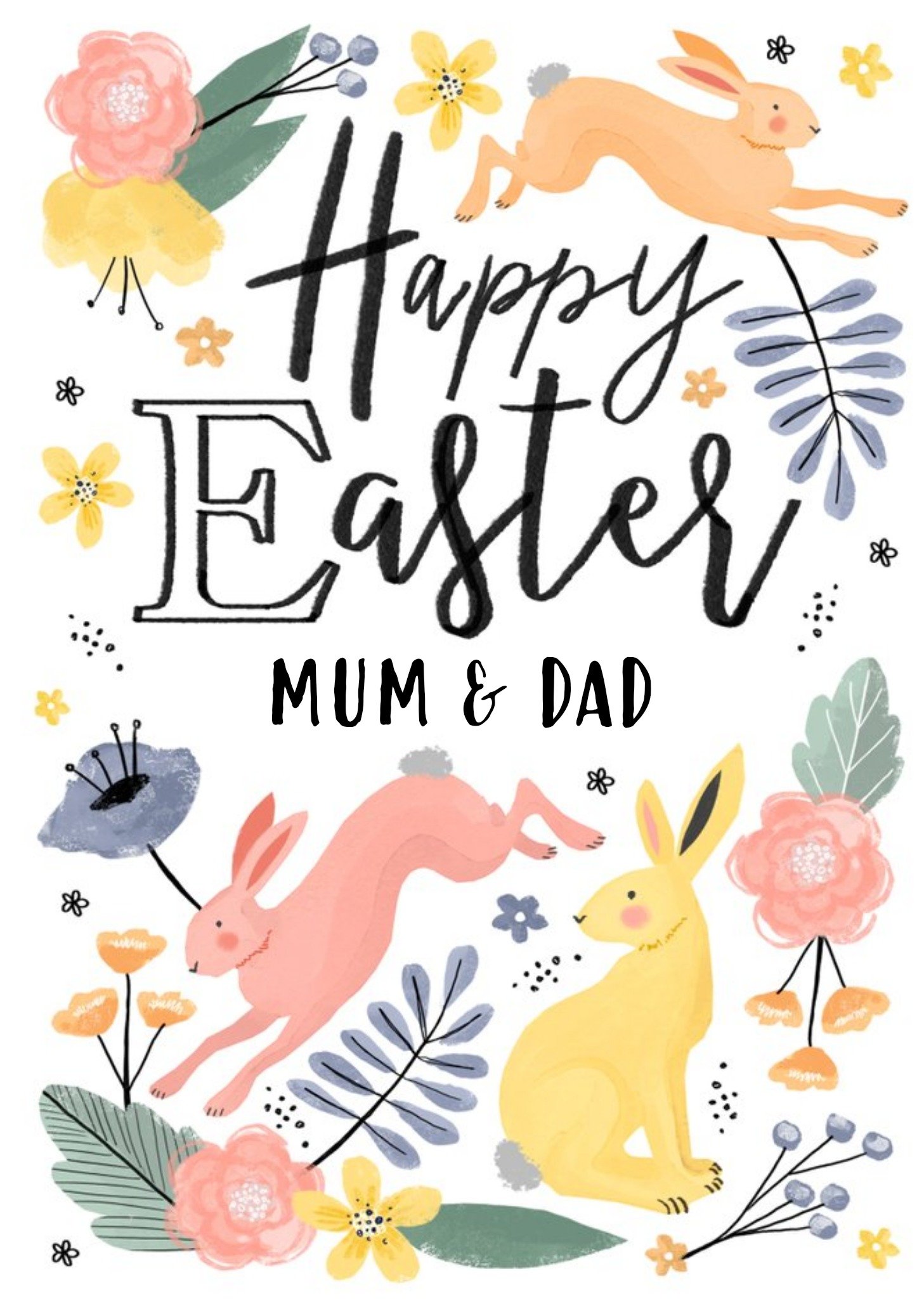 Okey Dokey Design Okey Dokey Cute Happy Easter Card For Mum And Dad Ecard