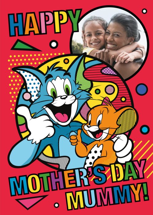 Tom And Jerry Photo Upload Mother's Day Card