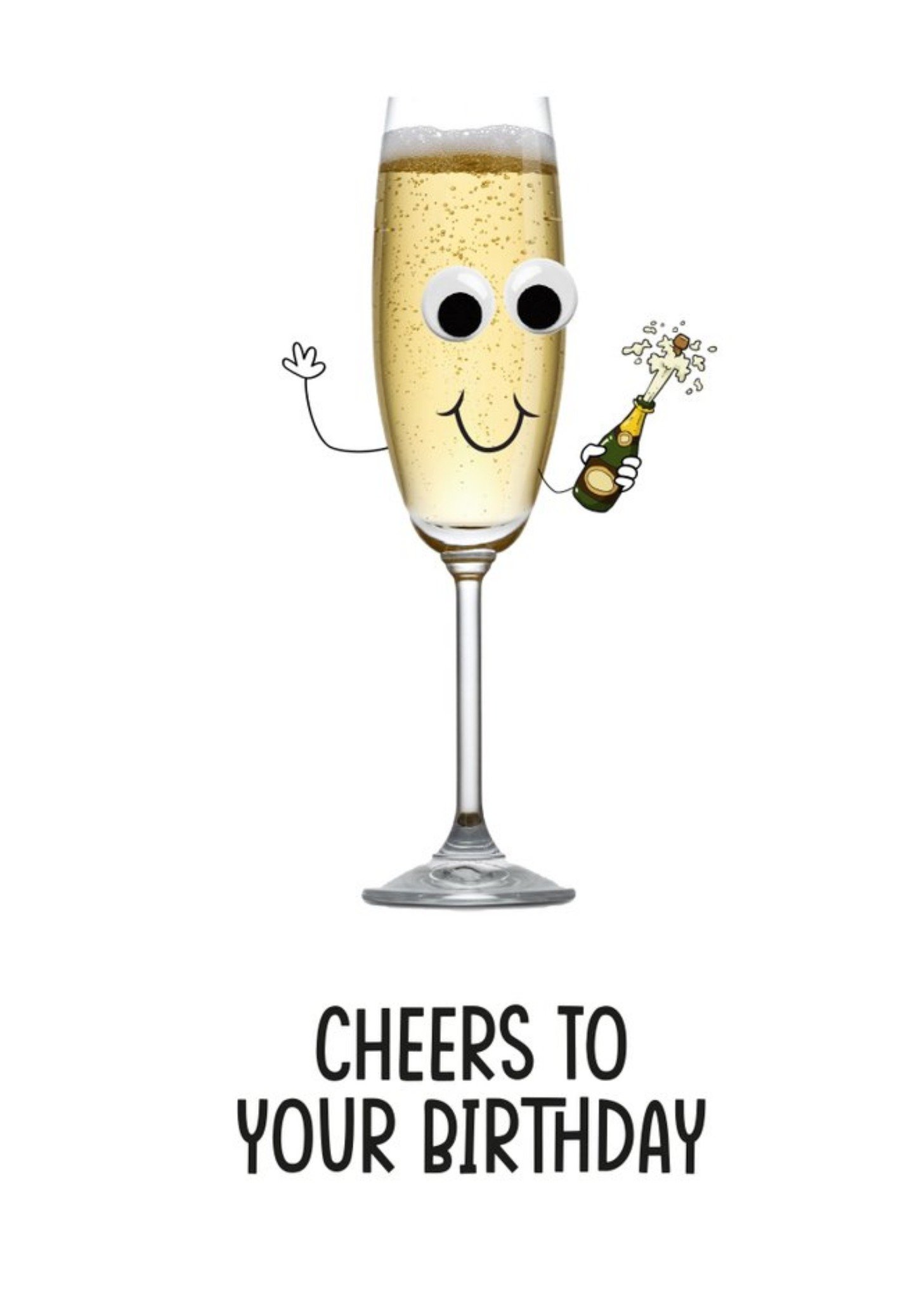 Filthy Sentiments Funny Photographic Champagne Flute Cheers To Your Birthday Card Ecard