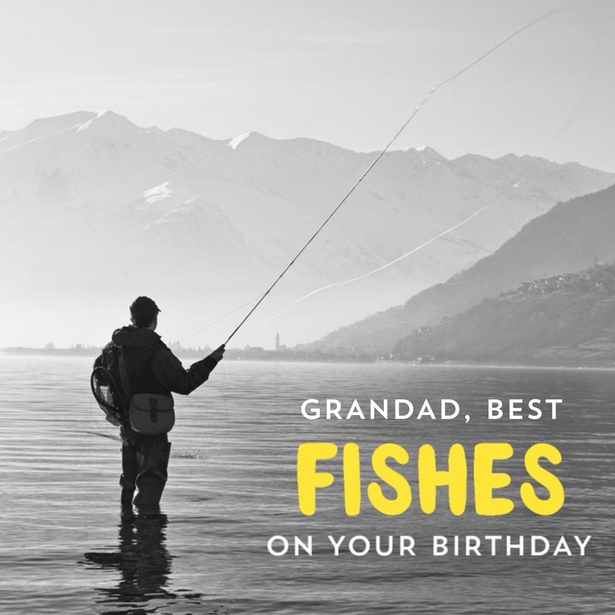 Aperture Photographic Best Fishes On Your Birthday Card, Square