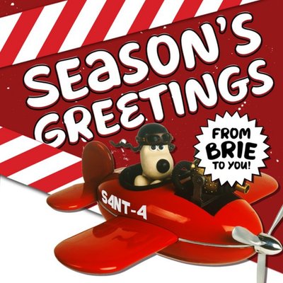 Wallace and Gromit Seasons Greetings From Brie to You Christmas Card