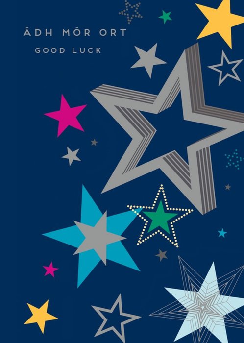 Star Illustrations Good Luck Irish Language Card