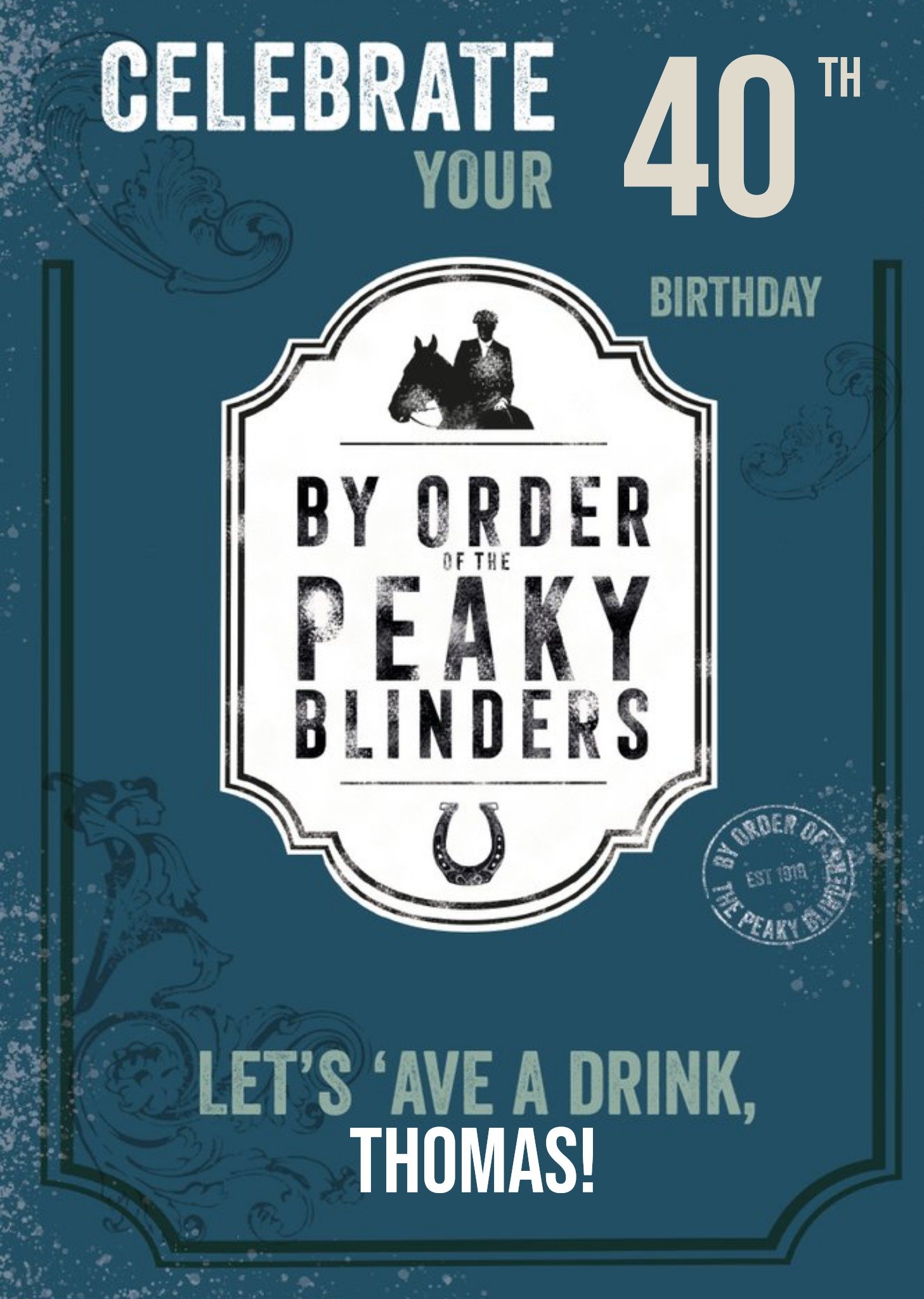Peaky Blinders Let's Ave A Drink Birthday Card, Large