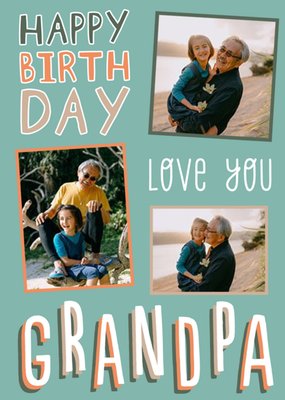 Big Bold Type Illustration Love Photo Upload Grandad Card