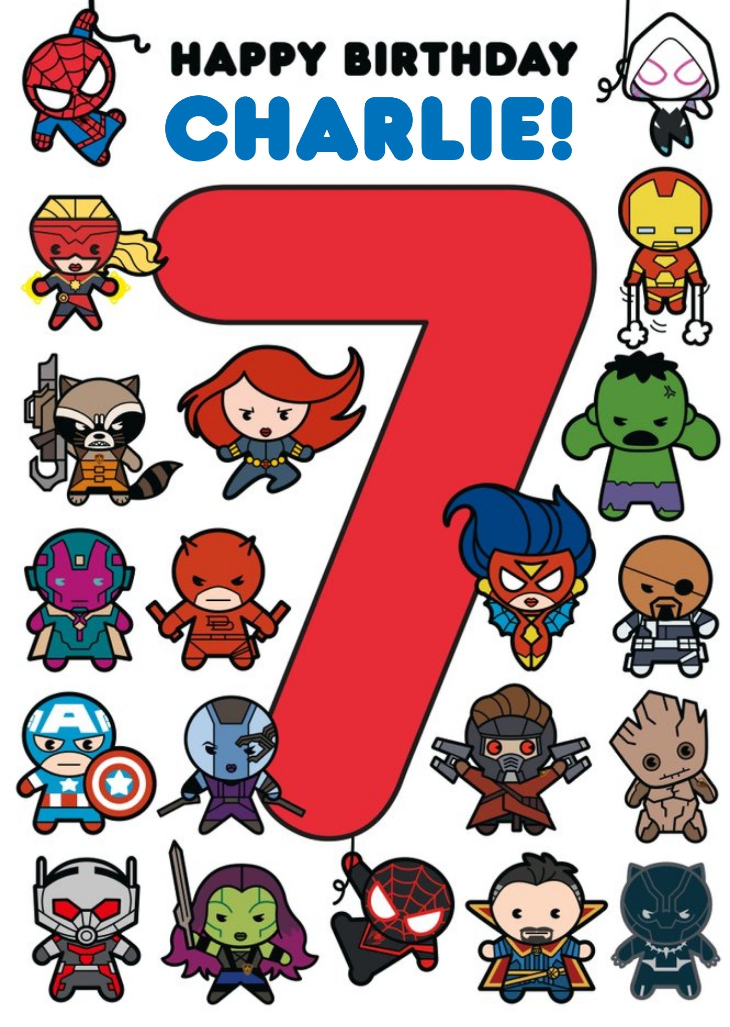 Marvel Comics Characters 7 Card, Large
