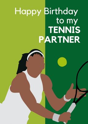 Anoela Happy Birthday To My Tennis Partner Card